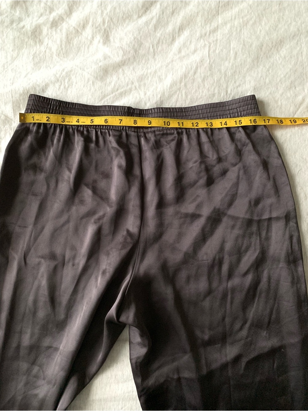 Babaton Satin Pant Elastic-Waist Wide Leg Pants in Chocolate women’s size L - Picture 8 of 11